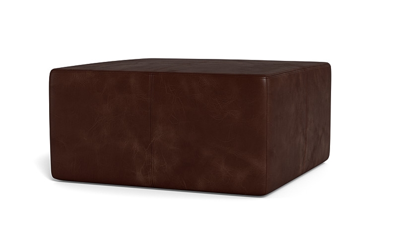 Conor Leather Square Coffee Table Ottoman - Image 4