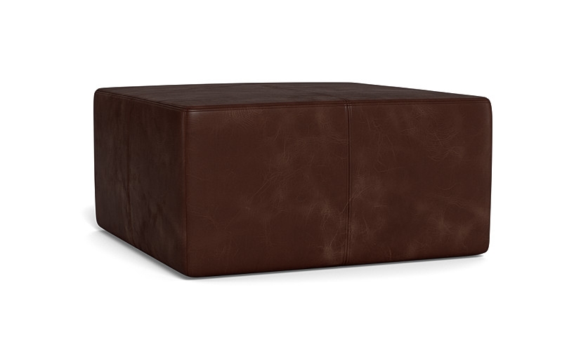 Conor Leather Square Coffee Table Ottoman - Image 1