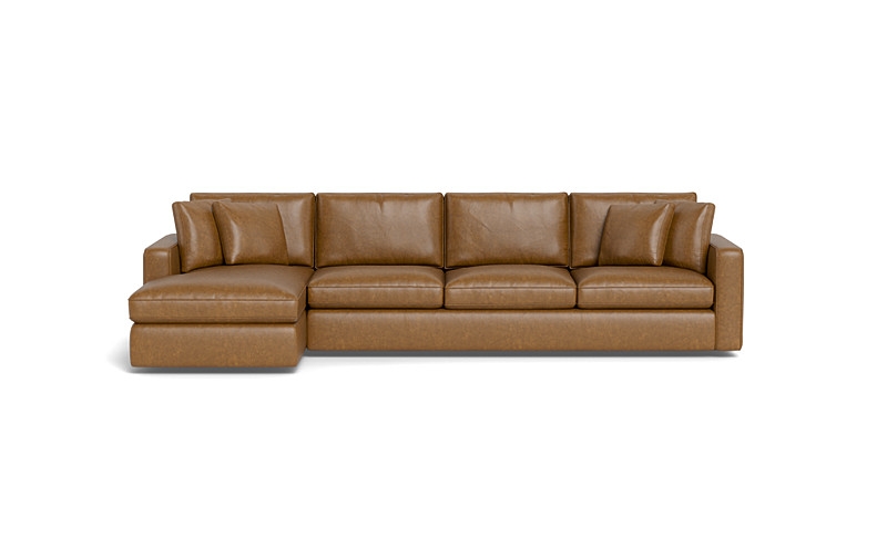 James Leather 4-Seat Left Chaise Sectional - Image 0