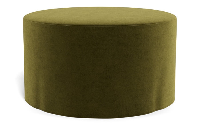 Dixon Slipcovered Round Ottoman - Image 1