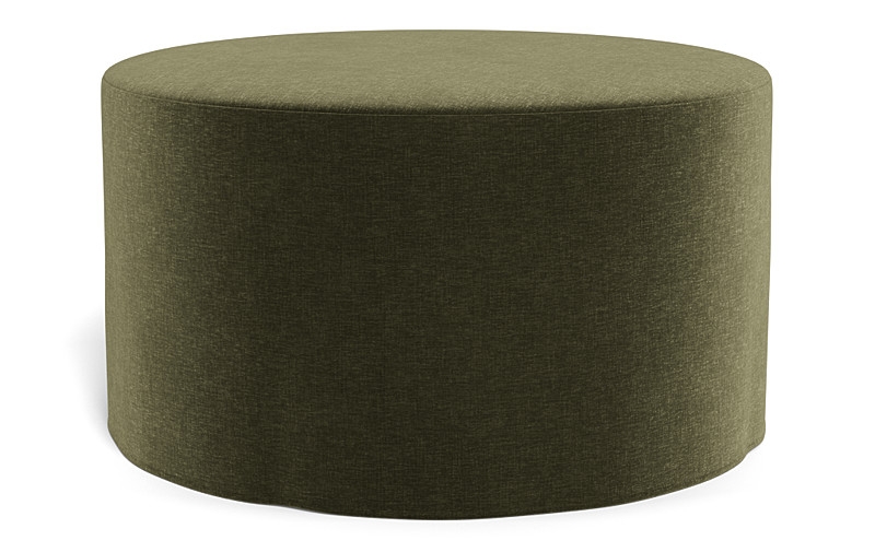 Dixon Slipcovered Round Ottoman - Image 1