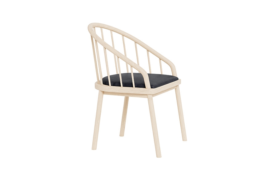 Alten Leather Wood Framed Upholstered Seat Chair - Image 1