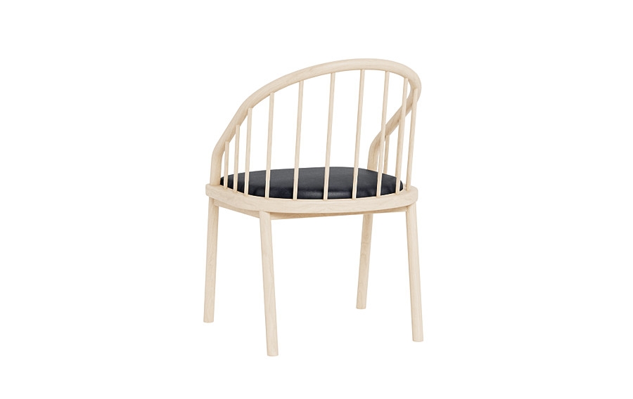 Alten Leather Wood Framed Upholstered Seat Chair - Image 4