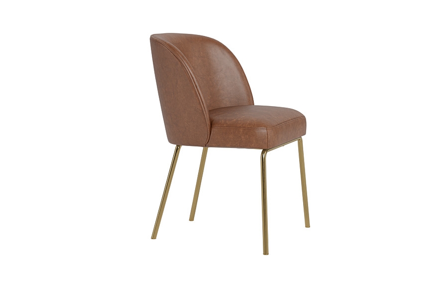 Graham Leather Metal Framed Upholstered Chair - Image 4