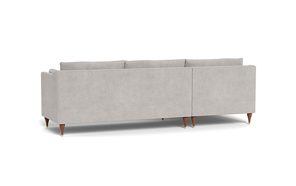 Caitlin  Chaise Sectional with Down Alternative; Oiled Walnut with Brass Cap Stilletto Leg - Image 2