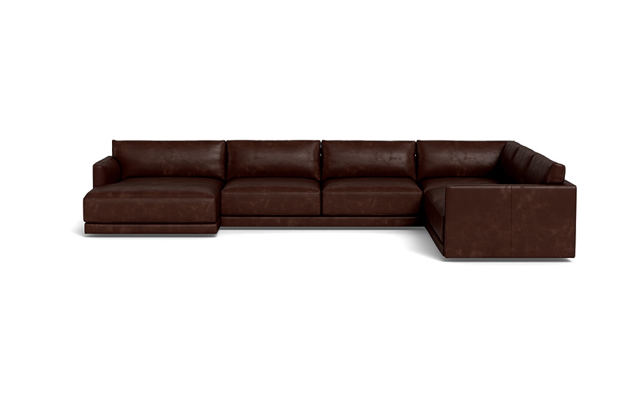 Lukas Leather 4-Piece 5-Seat Corner Chaise Sectional Left - Image 0