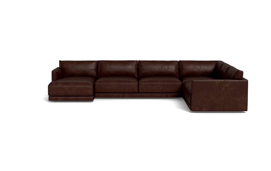 Lukas Leather 4-Piece 5-Seat Corner Chaise Sectional Left - Image 0