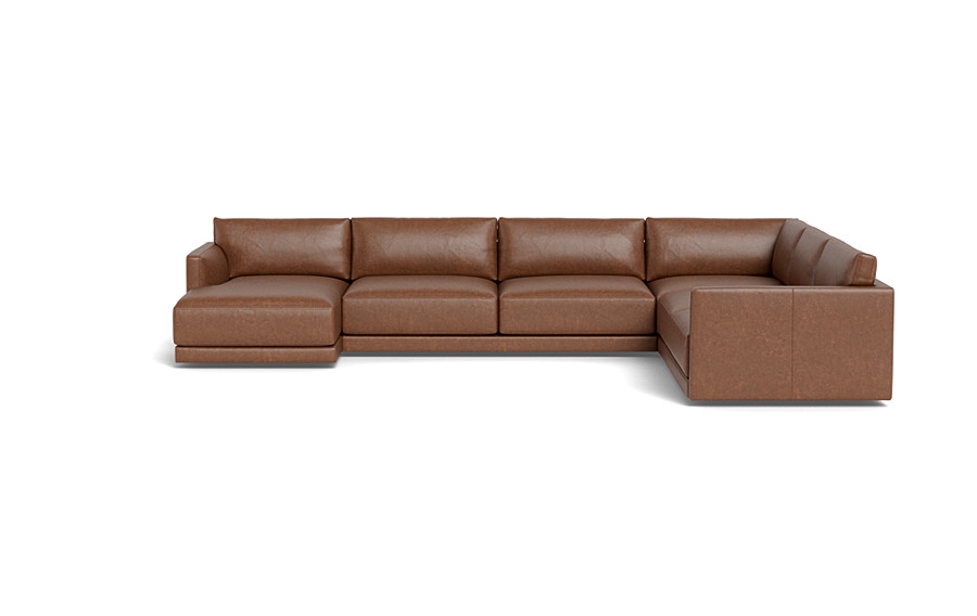 Lukas Leather 4-Piece 5-Seat Corner Chaise Sectional Left - Image 0