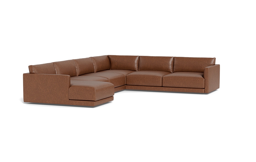 Lukas Leather 4-Piece 5-Seat Corner Chaise Sectional Left - Image 3