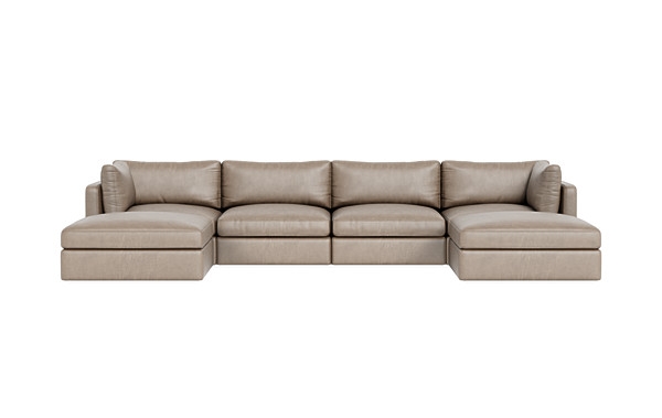 Tatum Leather Modular U-Chaise Sectional - Image 0
