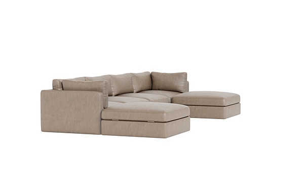 Tatum Leather Modular U-Chaise Sectional - Image 3