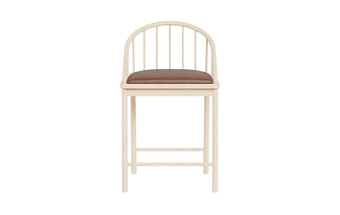 Alten Leather Wood Framed Upholstered Seat Counter Stool - Image 0