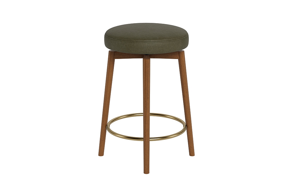 Caspine Leather Upholstered Counter Stool - Image 0