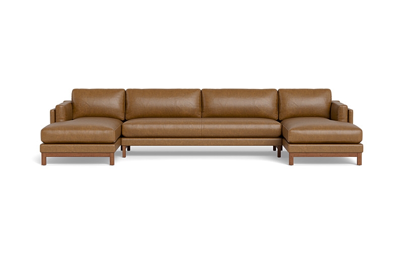 Gaby Leather 3-piece 4-Seat U-Sectional* Down alternative fill - Image 0