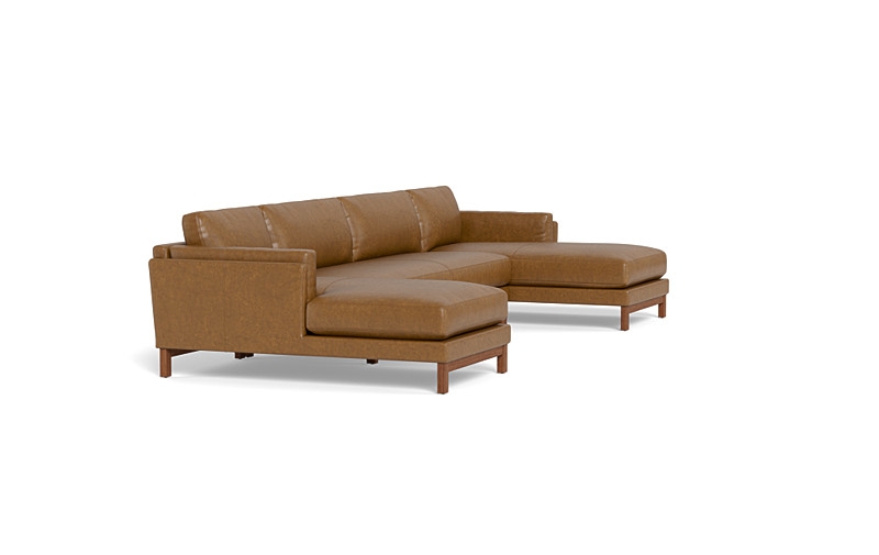 Gaby Leather 3-piece 4-Seat U-Sectional* Down alternative fill - Image 4