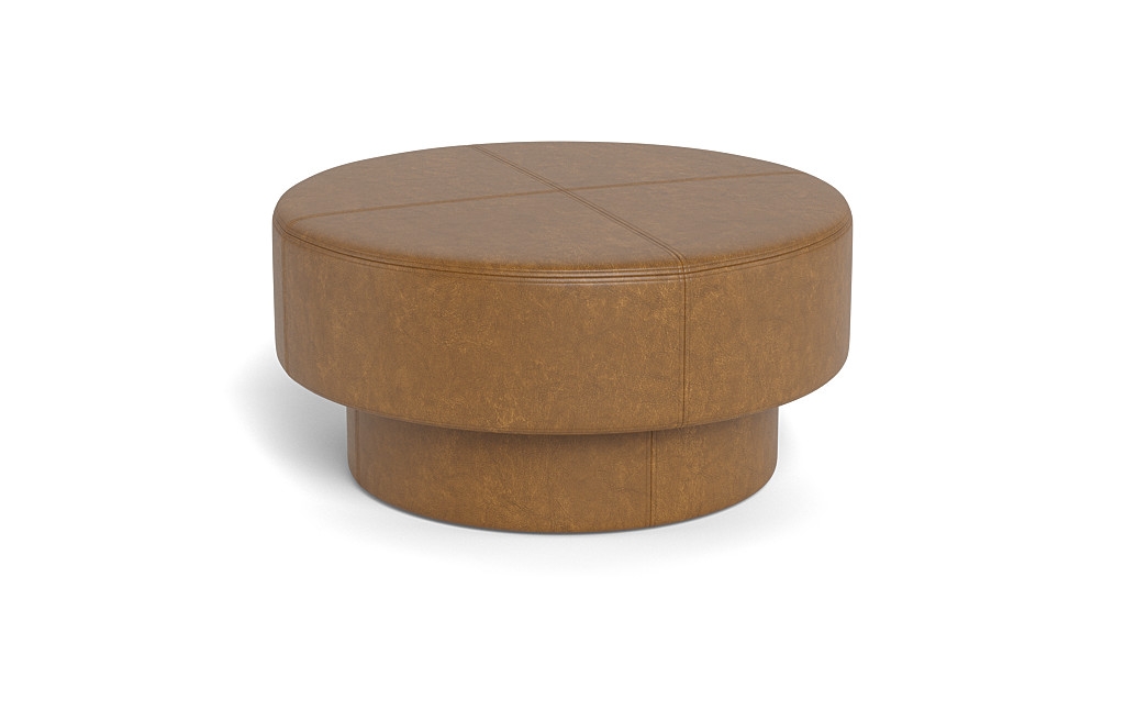 Benson Leather Footed Round - Image 1