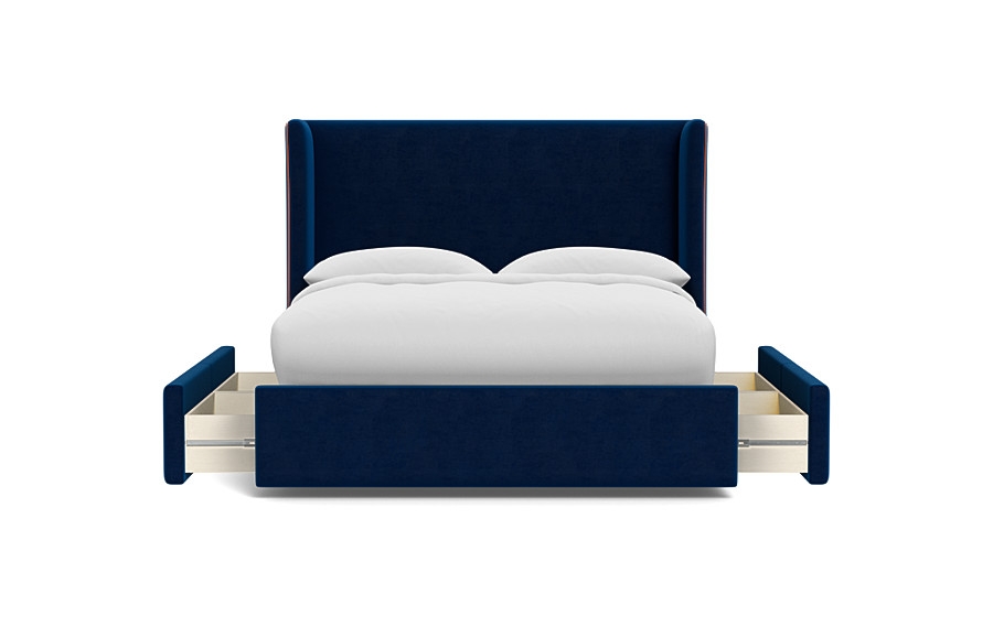 Graham Upholstered Bed with Contrast Piping and Storage Option - Image 0