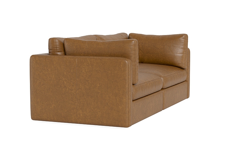 Tatum Modular Leather Loveseat - Image 1