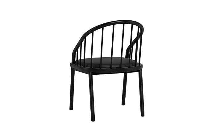 Alten Leather Wood Framed Upholstered Seat Chair - Image 3