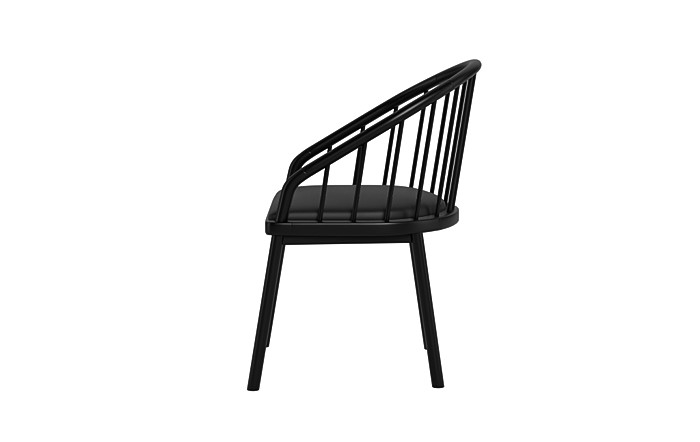 Alten Leather Wood Framed Upholstered Seat Chair - Image 2