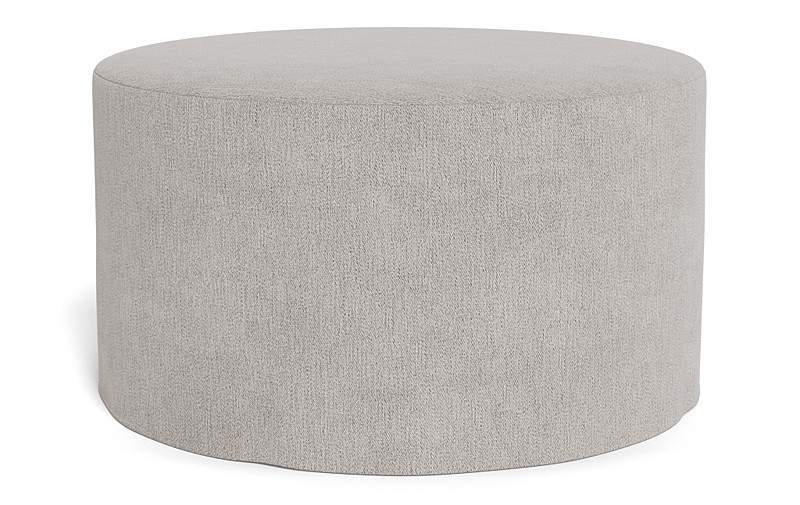Dixon Slipcovered Round Ottoman - Image 1