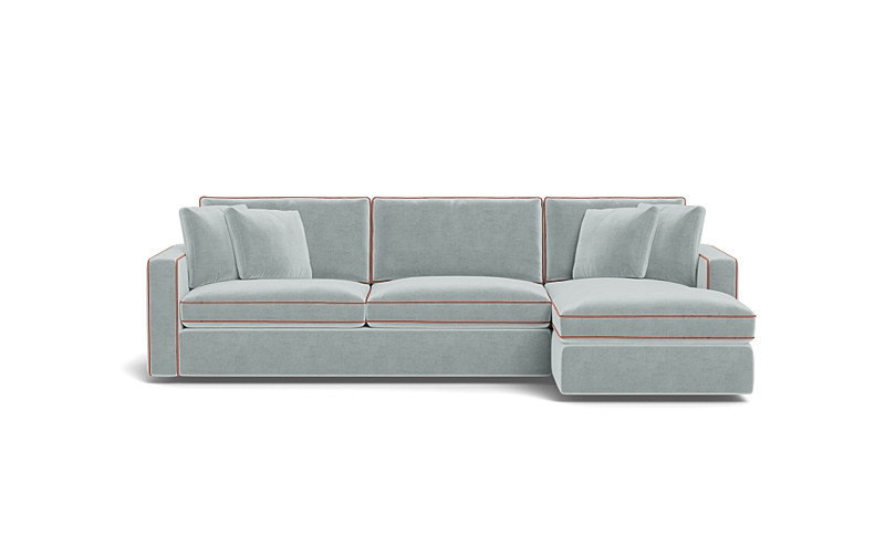 James 3-Seat  Chaise Sleeper Storage Sectional and Contrast Piping - Image 0