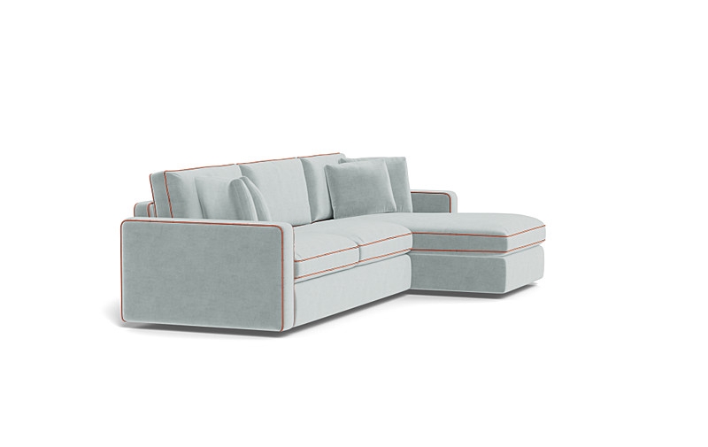 James 3-Seat  Chaise Sleeper Storage Sectional and Contrast Piping - Image 3