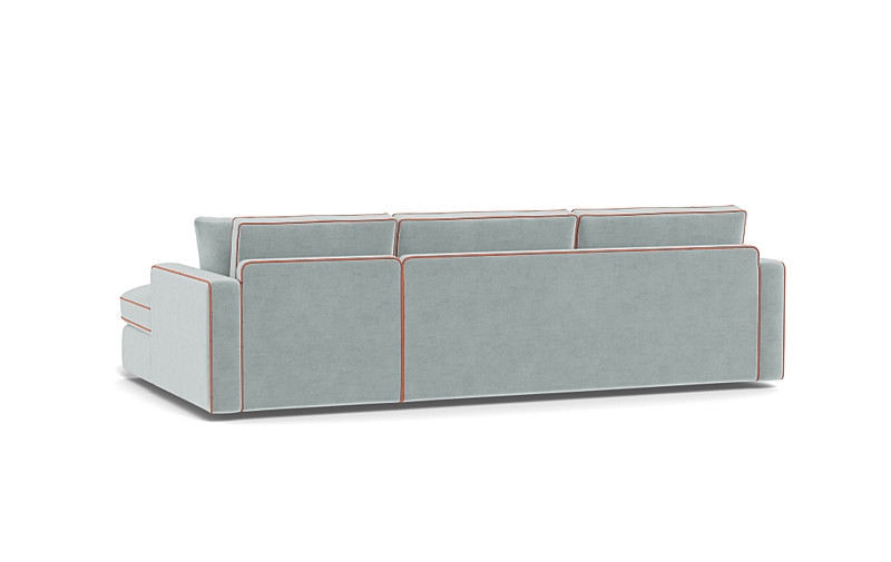 James 3-Seat  Chaise Sleeper Storage Sectional and Contrast Piping - Image 4