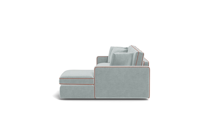 James 3-Seat  Chaise Sleeper Storage Sectional and Contrast Piping - Image 1