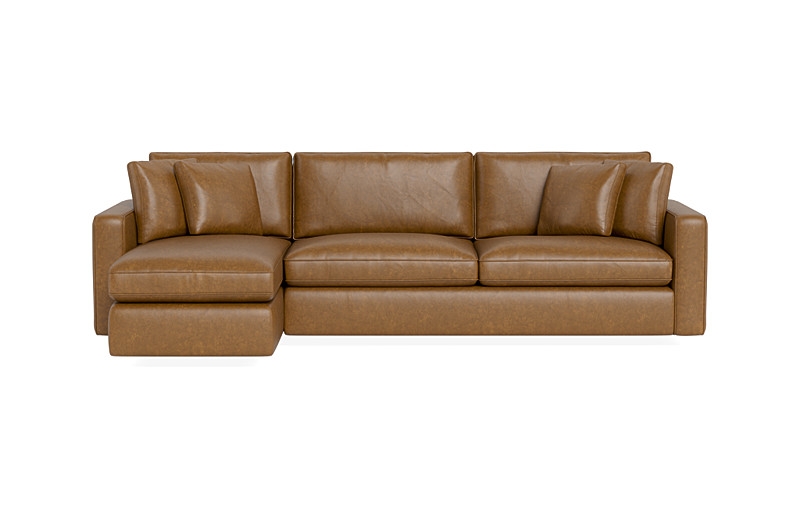 James Leather 3-Seat Left Chaise Sectional with Storage - Image 0