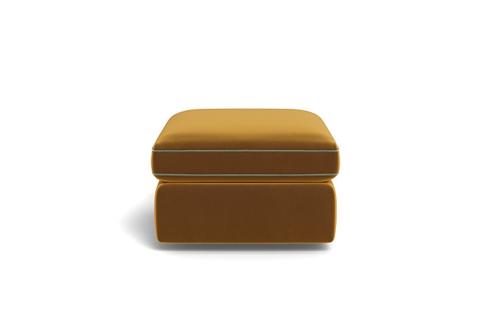 James Rectangle Ottoman with Contrast Piping and Storage Option - Image 1