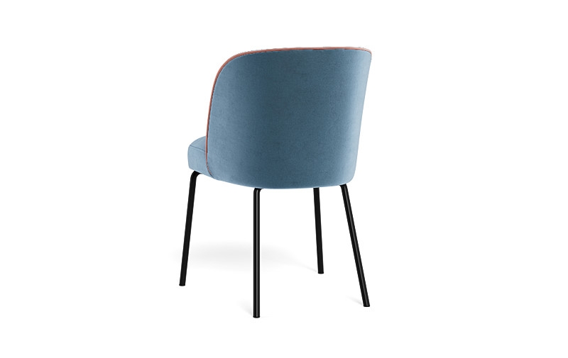 Graham Metal Framed Upholstered Chair with Contrast Piping - Image 2