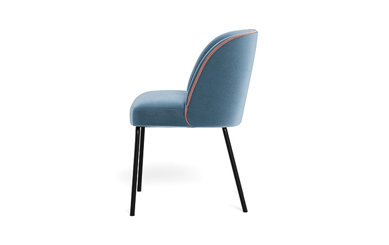 Graham Metal Framed Upholstered Chair with Contrast Piping - Image 1