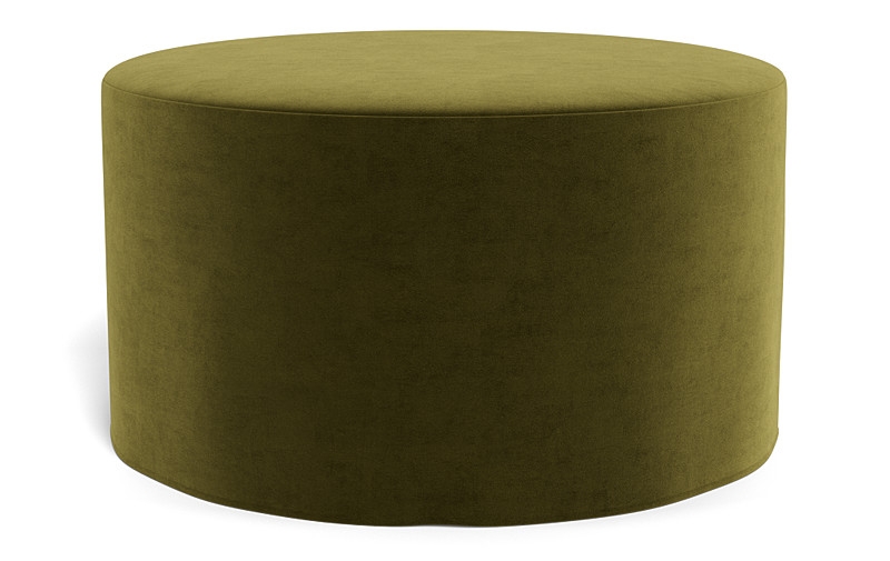 Dixon Slipcovered Round Ottoman - Image 0