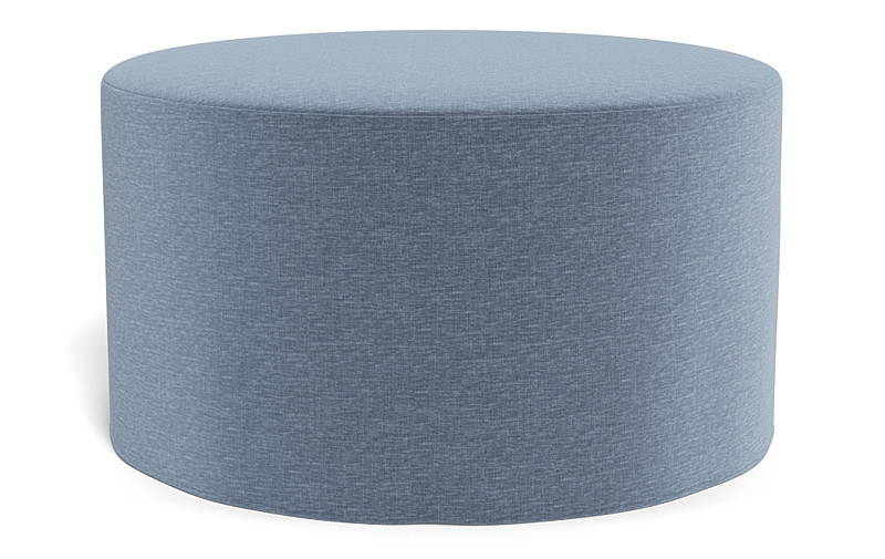 Dixon Slipcovered Round Ottoman - Image 0