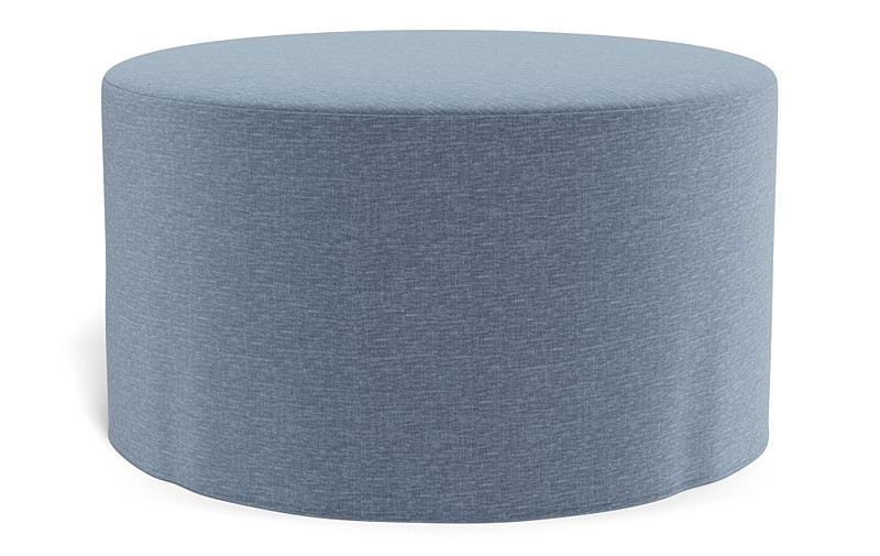 Dixon Slipcovered Round Ottoman - Image 1