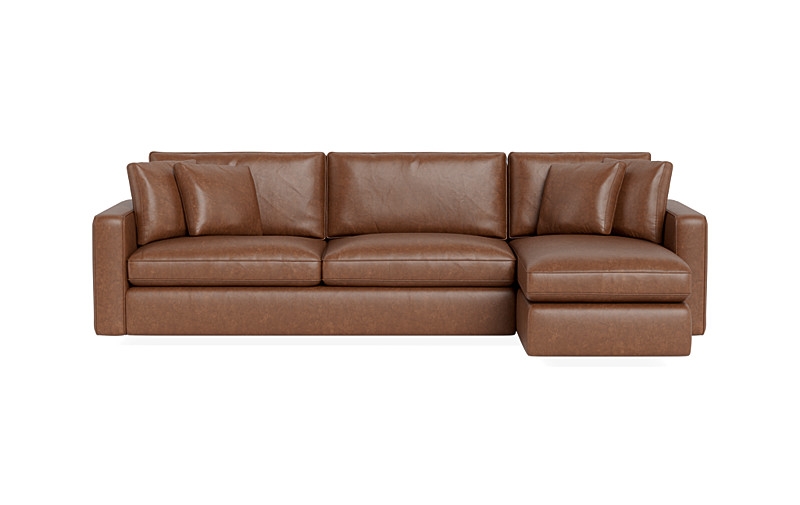 James Leather 3-Seat Right Chaise Sectional with Storage - Image 0