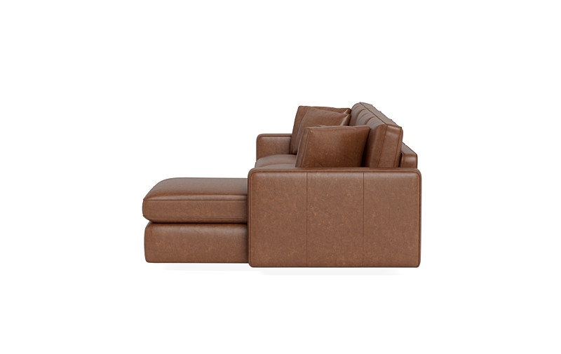 James Leather 3-Seat Right Chaise Sectional with Storage - Image 1