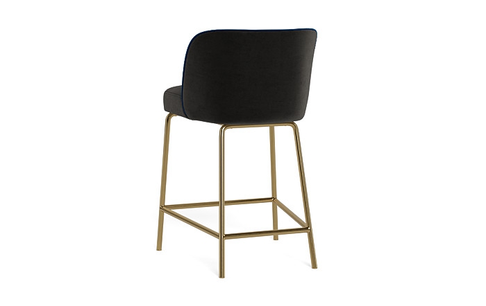 Graham Metal Framed Upholstered Counter Stool with Contrast Piping - Image 3