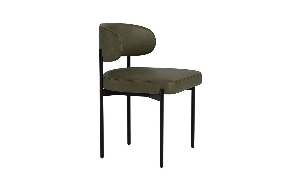 Hollis Leather Metal Framed Upholstered Chair - Image 3