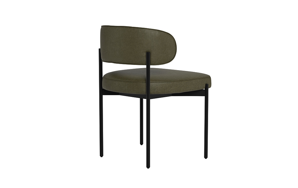 Hollis Leather Metal Framed Upholstered Chair - Image 1