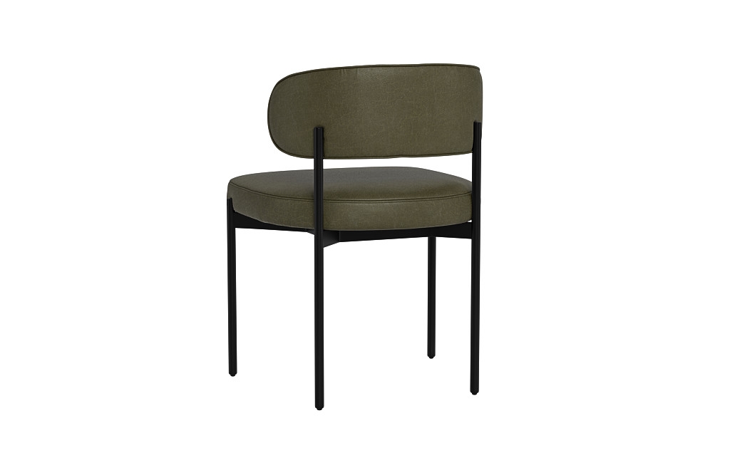 Hollis Leather Metal Framed Upholstered Chair - Image 4
