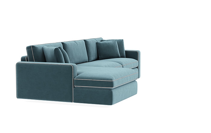 James 3-Seat  Chaise Sectional with Contrast Piping - Image 1