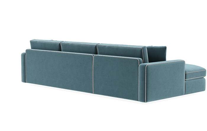 James 3-Seat  Chaise Sectional with Contrast Piping - Image 3