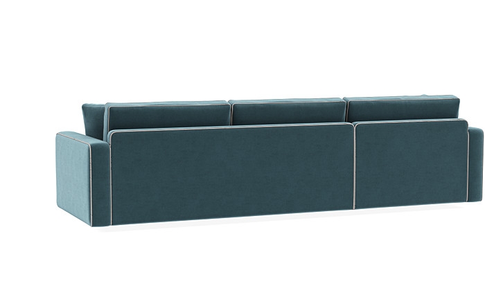 James 3-Seat  Chaise Sectional with Contrast Piping - Image 4