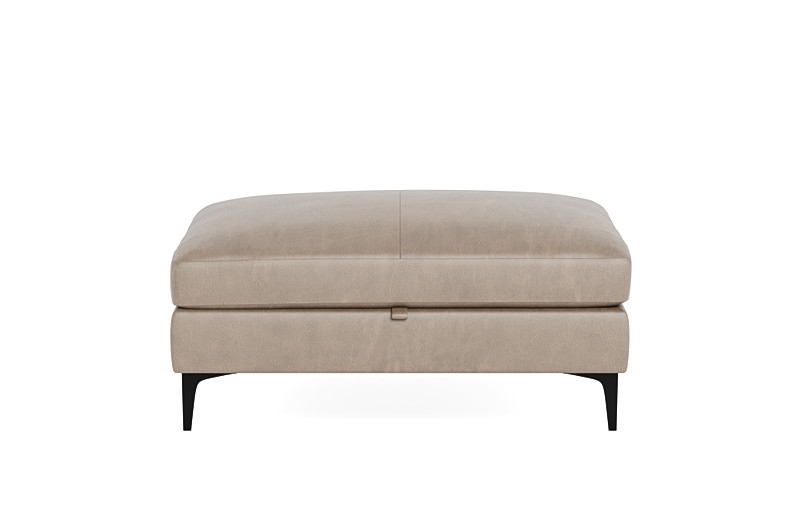 Sloan Leather Storage Ottoman - Image 0
