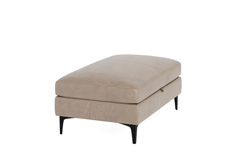 Sloan Leather Storage Ottoman - Image 2