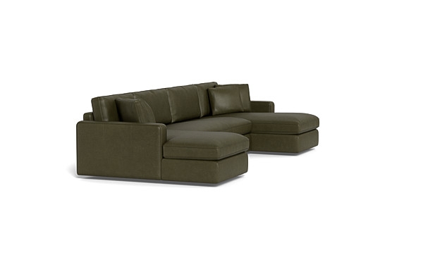James Leather 3-Piece 4-Seat U Chaise Sectional - Image 1