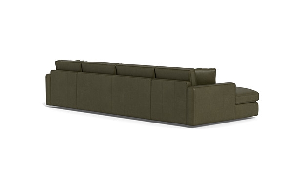 James Leather 3-Piece 4-Seat U Chaise Sectional - Image 3