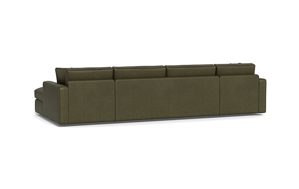 James Leather 3-Piece 4-Seat U Chaise Sectional - Image 4